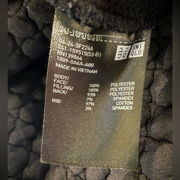 Uniqlo Black Quilted Puffed Diamond Textured Flounced Midi Skirt Flared Medium - Picture 7 of 8